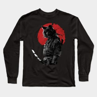 samurai cat Long Sleeve T-Shirt